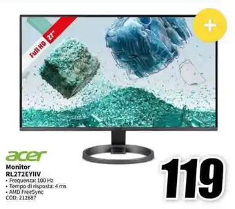 MediaWorld acer Monitor RL272EYIIV offerta