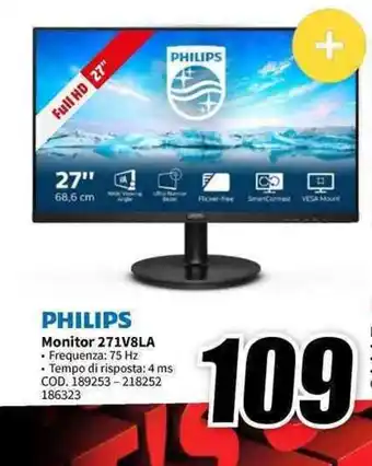 MediaWorld PHILIPS Monitor 271V8LA offerta