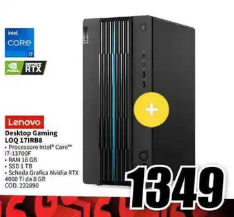 MediaWorld Lenovo Desktop Gaming LOQ 17IRB8 offerta