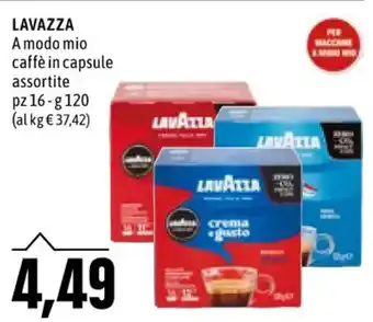 Emi Supermercati LAVAZZA A modo mio caffè in capsule assortite pz 16-g 120 offerta