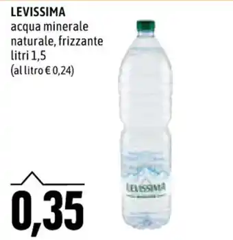 Emi Supermercati LEVISSIMA acqua minerale naturale, frizzante litri 1,5 offerta