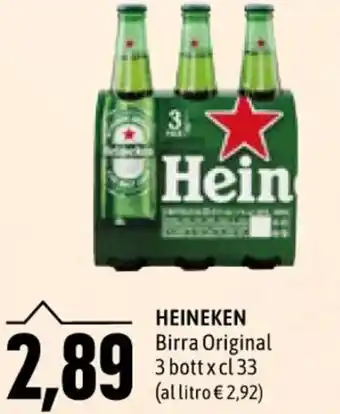 HEINEKEN Birra Original 3 bott x cl 33