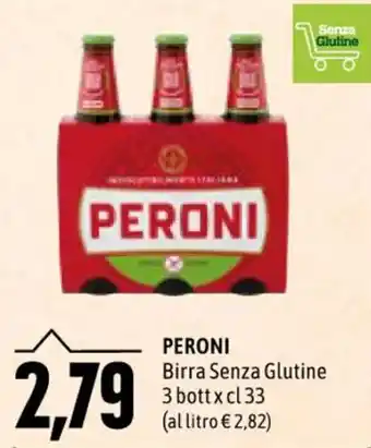 Emi Supermercati PERONI Birra Senza Glutine 3 bott x cl 33 offerta