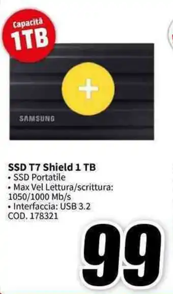 MediaWorld SAMSUNG SSD T7 Shield 1 TB offerta