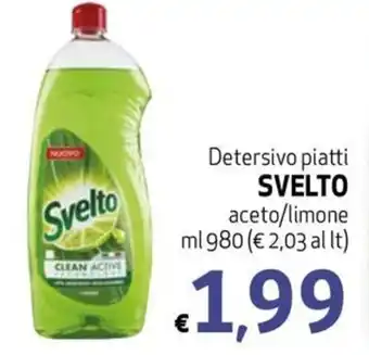 Detersivo piatti SVELTO aceto/limone ml 980