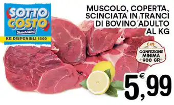 Gecop Muscolo, Coperta, Scinciata in Tranci di Bovino Adulto al kg offerta