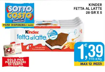 Gecop Kinder Fetta Al Latte 28gr x 5pz offerta