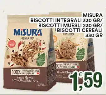 Gecop Misura Biscotti Integrali 330gr/Biscotti Muesli 230gr/Biscotti Cereali 330gr offerta