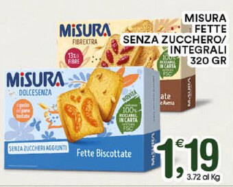 Gecop Misura Fette Senza Zucchero/Integrali 320gr offerta