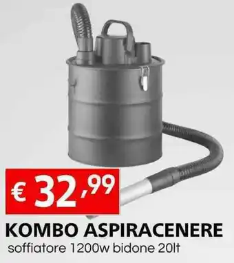 KOMBO ASPIRACENERE Da ardere in cassetta 24dm3 circa soffiatore 1200w bidone 20lt