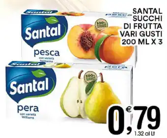 Gecop Santal Succhi di Frutta vari gusti 200ml x 3 offerta