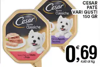 Gecop Cesar Patè vari gusti 150gr offerta