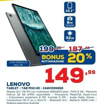 Euronics Lenovo Za6vo056se Tablet offerta