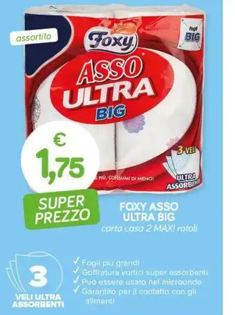 Il Tulipano FOXY ASSO ULTRA BIG carta casa 2 MAXI rotoli offerta