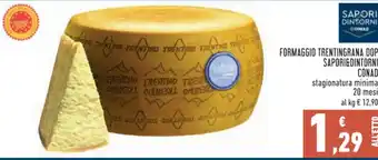 Conad FORMAGGIO TRENTINGRANA DOP SAPORI&DINTORNI CONAD stagionatura minima 20 mesi offerta