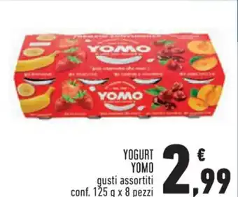 Conad YOGURT YOMO gusti assortiti conf. 125 g x 8 pezzi offerta