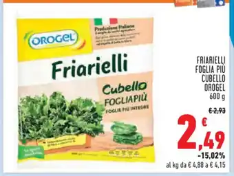 Conad FRIARIELLI FOGLIA PIÙ CUBELLO OROGEL 600 g offerta