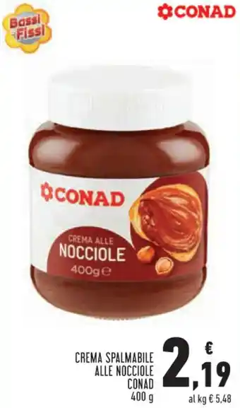 Conad CREMA SPALMABILE ALLE NOCCIOLE CONAD 400 g offerta