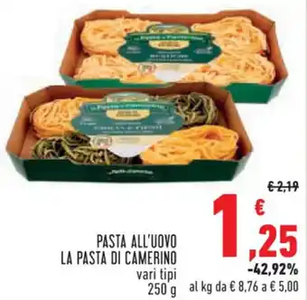 Conad PASTA ALL'UOVO LA PASTA DI CAMERINO vari tipi 250 g offerta