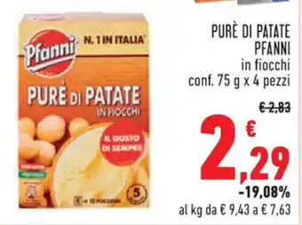 Conad PURE DI PATATE PFANNI in fiocchi conf. 75 g x 4 pezzi offerta