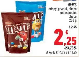 Conad M&M'S crispy, peanut, choco 200 g offerta