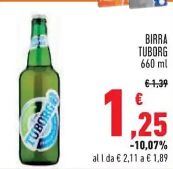 Conad BIRRA TUBORG 660 ml offerta