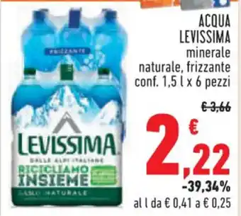 Conad ACQUA LEVISSIMA minerale naturale, frizzante conf. 1,5 l x 6 pezzi offerta