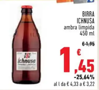 Conad BIRRA ICHNUSA ambra limpida 450 ml offerta