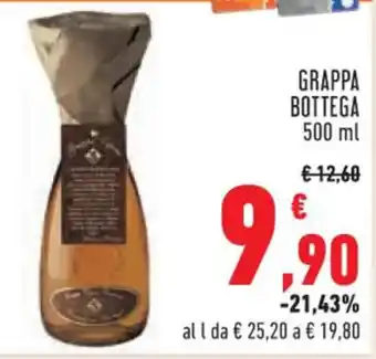 Conad GRAPPA BOTTEGA 500 ml offerta