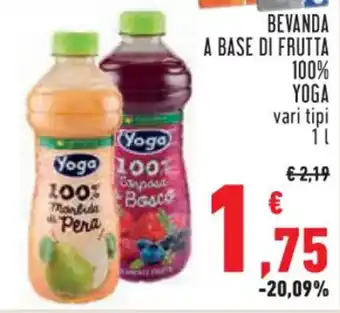 Conad BEVANDA A BASE DI FRUTTA 100% YOGA vari tipi 1 L offerta