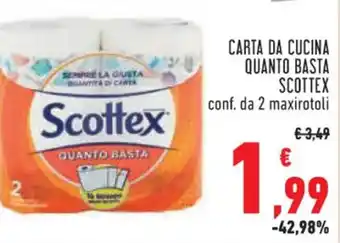Conad CARTA DA CUCINA QUANTO BASTA SCOTTEX conf. da 2 maxirotoli offerta