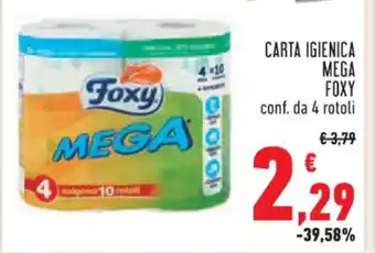 Conad CARTA IGIENICA MEGA FOXY conf. da 4 rotoli offerta