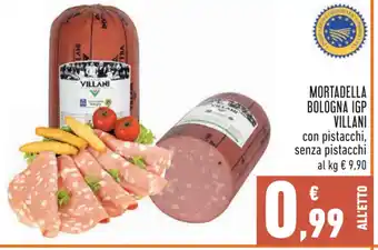 Conad MORTADELLA BOLOGNA IGP VILLANI con pistacchi, senza pistacchi offerta