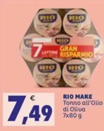 Eté RIO MARE Tonno all'Olio di Oliva 7x80 g offerta