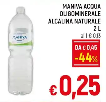 MANIVA ACQUA OLIGOMINERALE ALCALINA NATURALE 2L