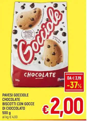 Famila Market PAVESI GOCCIOLE CHOCOLATE BISCOTTI CON GOCCE DI CIOCCOLATO 500g offerta