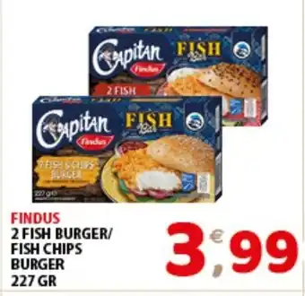 Mio Market FINDUS 2 FISH BURGER/ FISH CHIPS BURGER 227 GR offerta