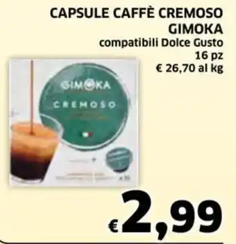 Ecu Discount CAPSULE CAFFÈ CREMOSO GIMOKA compatibili Dolce Gusto 16 pz offerta