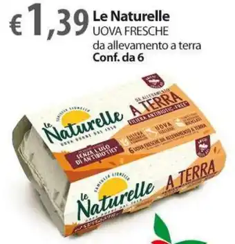 Extra Supermercati Le Naturelle UOVA FRESCHE da allevamento a terra Conf. da 6 offerta