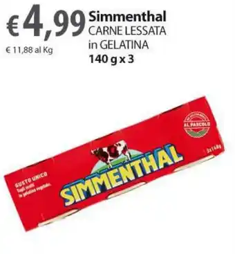 Extra Supermercati Simmenthal CARNE LESSATA in GELATINA 140 g x 3 offerta