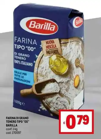 Metro FARINA DI GRANO TENERO TIPO "00" BARILLA conf. 1 kg cod. 170097 offerta