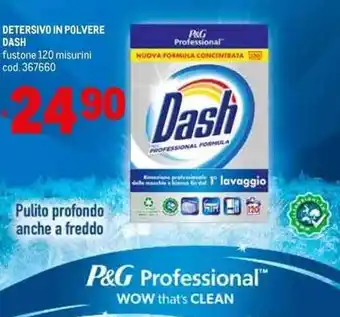 Metro DETERSIVO IN POLVERE DASH fustone 120 misurini cod. 367660 offerta