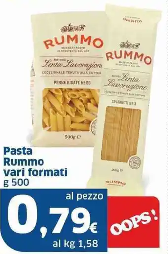 Sigma Pasta Rummo vari formati g 500 offerta