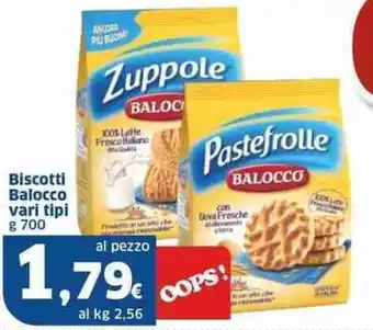 Sigma Biscotti Balocco vari tipi g 700 offerta