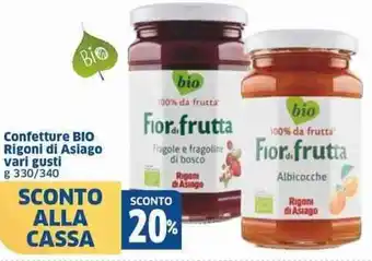 Confetture BIO Rigoni di Asiago vari gusti g 330/340