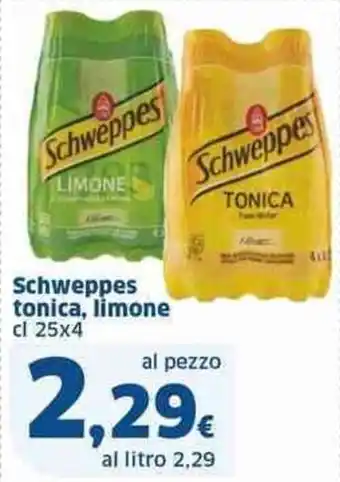 Sigma Schweppes tonica, limone cl 25x4 offerta