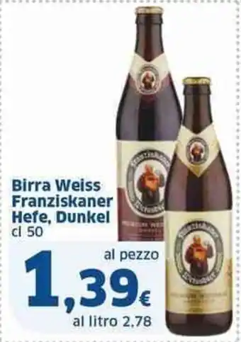 Sigma Birra Weiss Franziskaner Hefe, Dunkel cl 50 offerta