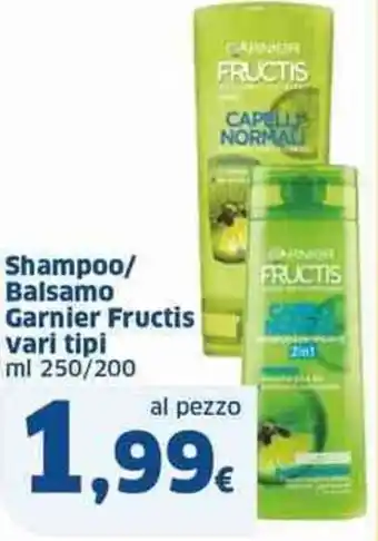 Sigma Shampoo/ Balsamo Garnier Fructis vari tipi ml 250/200 offerta