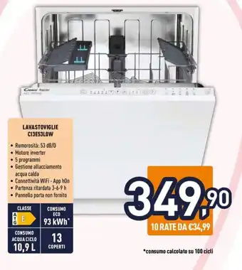 Unieuro LAVASTOVIGLIE CI3E53LOW offerta