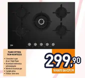 Unieuro PIANO COTTURA 75CM HILW75222S offerta